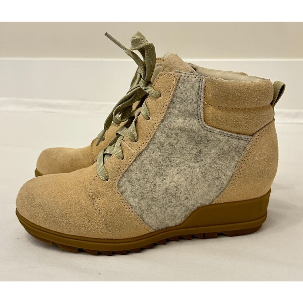 Sorel Women’s Evie Waterproof Wedge Ankle Boots Size 7.5 Suede Lace Up - Picture 5 of 10